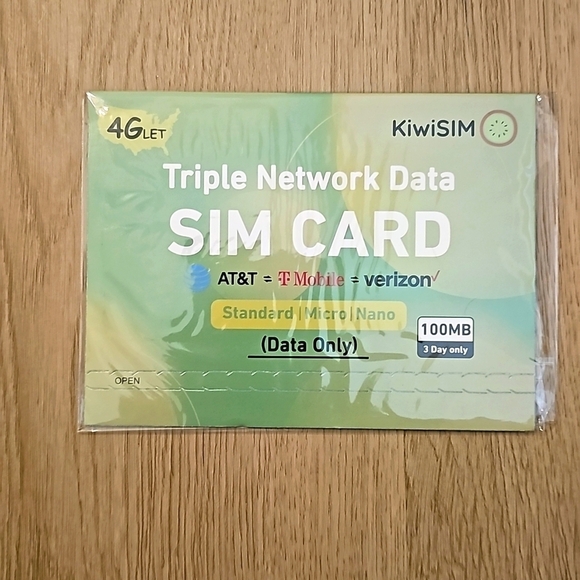 NWT 4GLTE Kiwisim Triple Network Data Sim Card Data Only - Picture 1 of 7